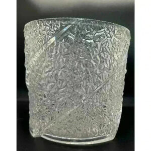 Vintage Mid-Century Modern Lucite Iceberg Textured Ice Bucket Stunning Clear